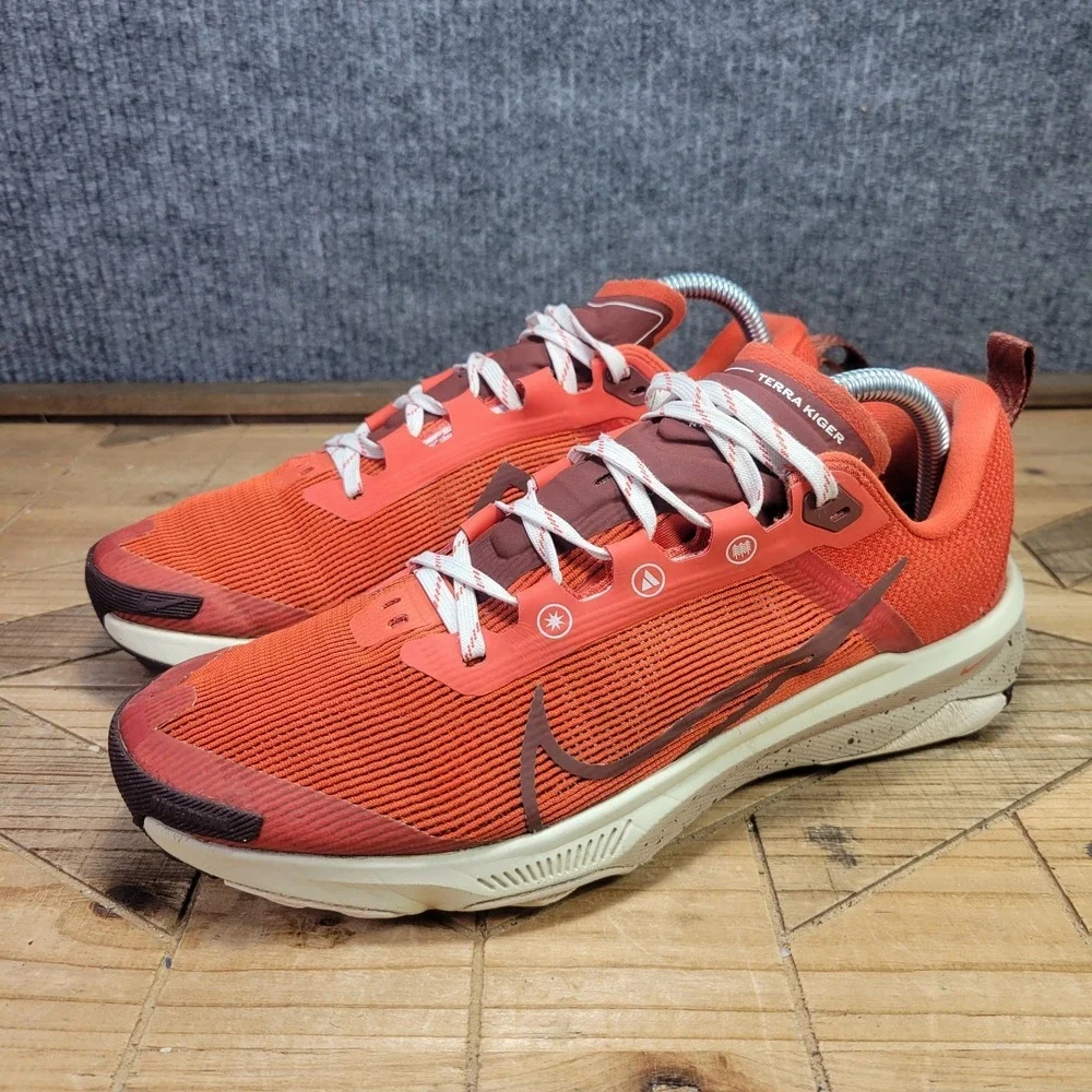 Nike Terra Kiger 9 Shoes Mens Sz 8 Orange Trail Running React Grip DR2693-600